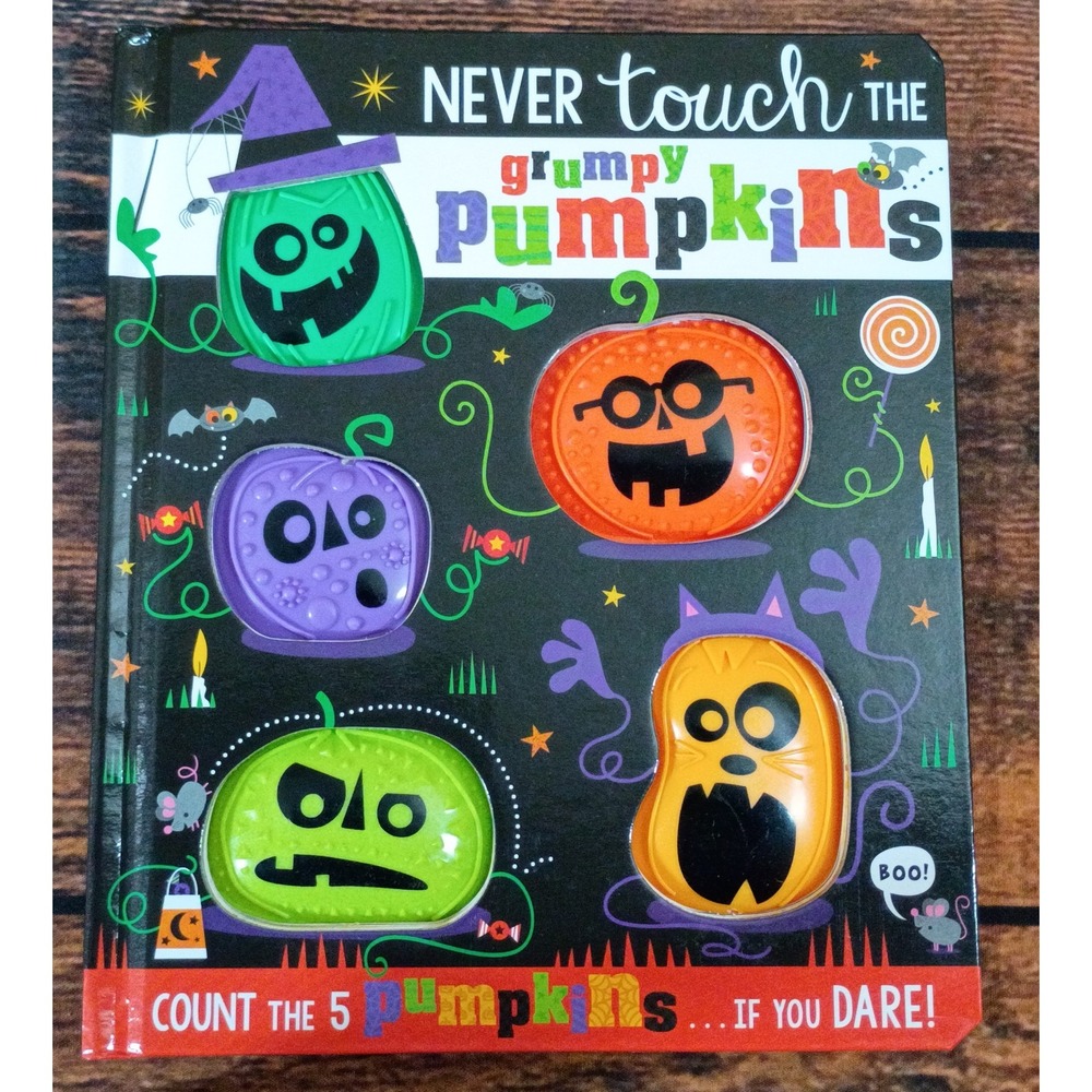 Never Touch the Grumpy Pumpkins Board Book Halloween‎ Sensory Counting Toddler